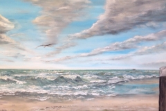 Zilte Zee, acryl, 120 x 60 Verkocht