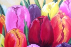 Tulpen, acryl, 60 x 60
